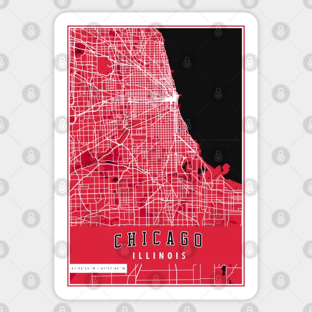 Chicago - City Street Map Sticker by guayguay